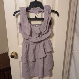 A'gaci Light Purple Ruffled Mini Dress